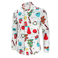 Miniatyrbillede 1 af 3: Langærmet sjov juleskjorte til mænd Sort XL White 2XL