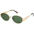 Pikkukuva 1 / 5: SOJOS Retro Ovaali Aurinkolasit Naisille ja Miehille Trendikkäät Aurinkolasit Klassiset Sävyt UV400-Suoja SJ1217_SSDLV DB Gold-Grey Shiny Gold-Green