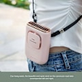 Miniatyrbild 3 av 5: Bärbar Halsfläkt, Handhållen Minifläkt, Mini Hängande Halsfläkt med Justerbar Rem och Ställ för Barn Flickor Pojkar Kvinna Man Hem Utomhus T rosa