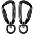 360° roterande karbinhake. 4 kN. 2-pack. Svart