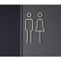 Metallväggskyltar för män och kvinnor. Toalettskyltar