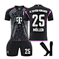 Pikkukuva 1 / 2: 2324 Bayern vieras musta jalkapallopaita hiha aikuisille lapsille NO.25with socks XS
