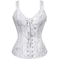 Miniatyrbillede 1 af 5: Korsetter til kvinder Overbust Bustier Top Gotisk Sexet Skulder White-6806 M