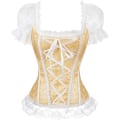 Miniatyrbilde 1 av 5: Korsetter for kvinner Overbust Bustier Topp Gotisk Sexy Skulder 8108yellow M