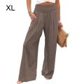 Miniatyrbillede 4 af 5: Dame Sommerbukser Lommer Løse Casual Wide Leg Lounge Coffee XL