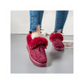 Miniatyrbillede 4 af 5: Mode Kvinder Non On Mokkasiner Plysforede Hold Varm Loafers Röd US 10