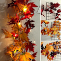 Miniatyrbild 2 av 2: LED-ljus Höst Lönnlöv Garland Halloween Juldekor yellow with light