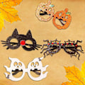 Miniatyrbilde 4 av 5: 2-pakning Halloween dekorasjonsbriller Kreative Spøkelse Gresskar Edderkopp Briller Atmosfære Layout Dekorasjonsbriller A