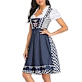 Pikkukuva 2 / 5: Naisten Oktoberfest Oluttyttöasu Baijerilainen Perinteinen Dirndl-mekko W Denim Blue Check L