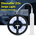 Miniatyrbillede 2 af 10: Dæmpbar LED-lampe med PIR-bevægelsessensor 1m 60LED-replampe til TV-computer Skrivebordsbaggrund Hjem Køkken Dekorativ belysning Hvid