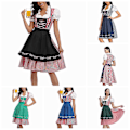 Pikkukuva 1 / 5: Naisten Oktoberfest Oluttyttöasu Baijerilainen Perinteinen Dirndl-mekko W Denim Red Check L