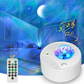 Miniatyrbillede 1 af 5: LED Stjernehimmel-projektor, 3 i 1 Aurora Galaxy-projektor med Hvid