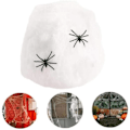 Miniatyrbillede 3 af 4: Edderkoppespind Skræmmende halloweenrekvisit Strækbare edderkopper Hvidt edderkoppespind Realistisk strækbart halloweendekoration Housware[232]