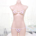 Miniatyrbild 3 av 8: Damer Strawberry Print Underkläder Erotisk Square Cup Micro BH Thong Cosplay Bikini
