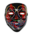 Miniatyrbild 2 av 8: Color Led - Music Speed ​​Led Mask - Halloween Led Mask - Led Royal blue+orange+red