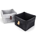 Miniatyrbild 7 av 8: Filt Förvaringskorg Garderob Leksaksboklåda Organizer Light Grey One Size