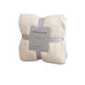 Miniatyrbillede 1 af 7: Pure-Color Hvedeaks Mønster Plys Tæppe Foldbart Hold Varmt Hyggeligt Tæppe Til Sovesofa White 50*70cm