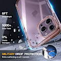 Miniatyrbild 4 av 7: Miracase Glass Series Designad för iPhone 14 Pro Max Case 6,7 tum, [2023 Upgrade] Bumper Case med inbyggd 9H härdat glas Scr Clear Pink