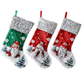 Miniatyrbild 1 av 5: Julstrumpor 3-pack, 18" Stor 3D Gnome Tomte Juldekor