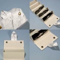 Miniatyrbillede 4 af 4: 1 STK Hvid marmorering blødt halvhårdt læder bærbart etui f