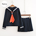 Miniatyrbillede 2 af 5: My Hero Academia Cosplay Halloween kostume Anime Boku No Hero Academia Himiko Toga Jk Uniform Sweater Navy 3pcs set