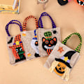 Miniatyrbillede 5 af 7: Halloween Canvas Stoffposer, Børne Canvas Trick or Treat-poser, Goodiebags, Slikpose til Fest, Halloween Party Favor Poser, 4-pak