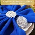 Miniatyrbilde 5 av 5: Blomst Serviettringer Legering Blomstrete Rhinestone Servietter Ringer Krystall Rhinestone
