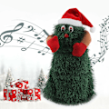 Miniatyrbillede 1 af 9: 12 tommer elektrisk roterende dans syngende jul juletræ julemand dukke legetøj 12inch