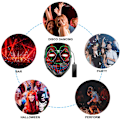 Miniatyrbild 7 av 8: Color Led - Music Speed ​​Led Mask - Halloween Led Mask - Led Royal blue+orange+red