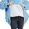 Miniatyrbilde 4 av 4: Strikket Fleece Hoodie for Kvinner Oversized Bærbar Genser Sherpa TV-teppe med Ermer One Size Fits All [kk] qd