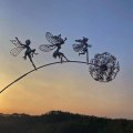 Miniatyrbillede 3 af 3: Haveskulptur Pile Fairy træder på mælkebøtte Elegant og smuk dansescene