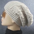 Miniatyrbilde 2 av 4: Cap Mode Hold Varm Vinterluer Strikket Ullue beige