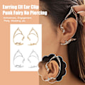 Miniatyrbild 2 av 11: Halloween Goth Ear Cuff Örhänge Elf Ear Clip Punk Fairy No Pierc B-right One-size