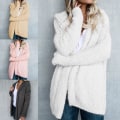 Miniatyrbild 4 av 4: Damrock Cardigan Fleece Hoodie Tunn Lös Jacka Rosa 4XL