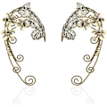 Miniatyrbillede 1 af 5: Elver Ear Cuffs til kvinder. Fe øreringe Håndlavede farverige blomster