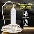 Miniatyrbillede 4 af 10: Dæmpbar LED-lampe med PIR-bevægelsessensor 1m 60LED-replampe til TV-computer Skrivebordsbaggrund Hjem Køkken Dekorativ belysning Hvid