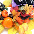 Pikkukuva 5 / 5: Tekosyksyn kurpitsahahmo seppele Halloween ulkoköynnös