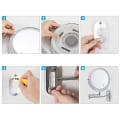 Miniatyrbild 2 av 5: LED Makeup Mirror Förstoring Dimbar belysning 3 färger