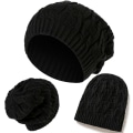 Miniatyrbilde 2 av 2: Cap Mode Hold Varm Vinterluer Strikket Ullue black