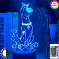 Miniatyrbild 5 av 6: Söt Scooby Doo 3D LED färgglad nattljus Touch/Remote Con