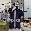 Miniatyrbild 1 av 4: Kawaii Cartoon Bat Y2k Plysch Pyjamas Anime Kappa Sovkläder Kostym Halloween Kappa För Vuxna Vinter Pyjamas Dam Filt Cape