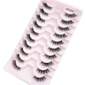 Miniatyrbild 1 av 11: Halvfransar Naturligt utseende Wispy Cat-Eye Fransar 3D lösögonfransar Fluffiga-Mjuka 10 Par syntetiska fibrer falska fransar set 2