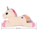 Miniatyrbild 2 av 8: MorisMos Giant Unicorn Gosedjur 32`` Söt mjuk enhörning plyschleksak pink 43" beige 32"