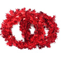 Miniatyrbilde 1 av 6: 2 ruller Sparkly Star Tinsel Girlander med tråd til jul red