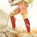 Miniatyrbild 4 av 11: Sport Kompression Vad ärmar Benstrumpa för unisex löpare Shin Splint Varicose Red M