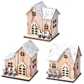 Miniatyrbild 2 av 5: Jul LED Village Inredning Ljus trä Scen Hem Xmas Presenter C