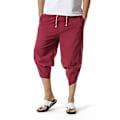 Pikkukuva 3 / 3: Miesten 3/4 Pellavashortsit Kesä Casual Capri Löysät Housut Wine Red XL