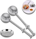 Miniatyrbillede 1 af 5: 2 stk. te-infuser med underkop, te-si med langt håndtag i rustfrit stål