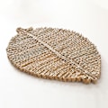 Pikkukuva 5 / 5: 1/2/3/5 Rattan Asetusalusta Luovaan Paksuun Khaki Lehtimuotoon Light Brown 23x16cm 1Set
