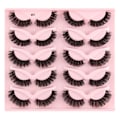 Miniatyrbild 1 av 11: Halvfransar Naturligt utseende Wispy Cat-Eye Ögonfransar 3D lösögonfransar Fluffy-Soft 10 Par Faux Mink Fake Lashes Sets G